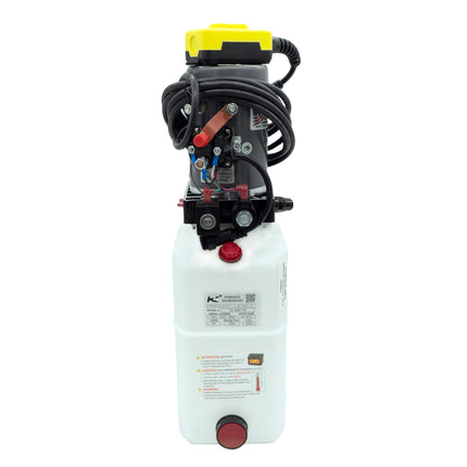 KTI Hydraulics 12V Double Action Pump, 6 Quart