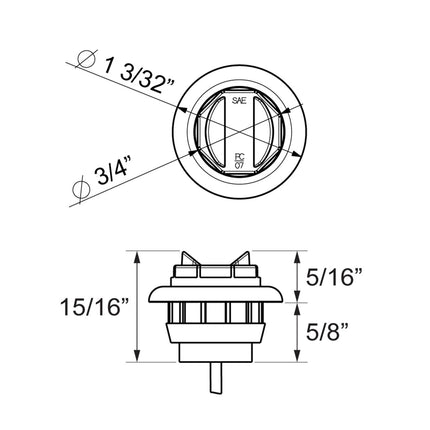 Optronics MCL11AKB Clearance Light Diagram