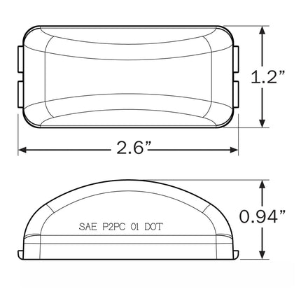 Optronics MCL96RB LED Clearance Light Diagram