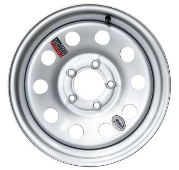 15" Wheel, Silver Modular, 5 on 5"