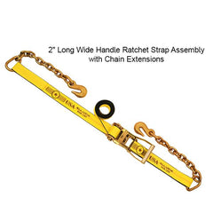 Self-Contained Ratchet Straps with Chain Extensions, 2" x 27' Cargo Control Nationwide Trailers Parts Store 