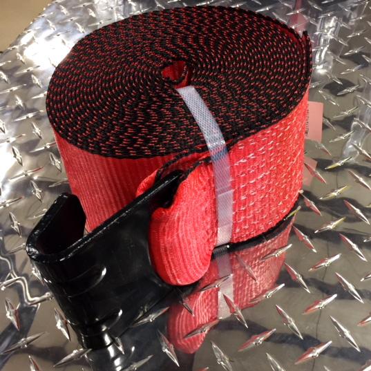 Strap w/ Flathook, 4" x 30' Cargo Control Nationwide Trailers Parts Store Red 1 