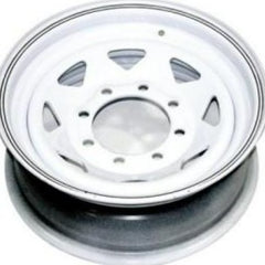 Wheel 16″ White Spoke 8 on 6.5" Wheels & Fenders Nationwide Trailers Parts Store 